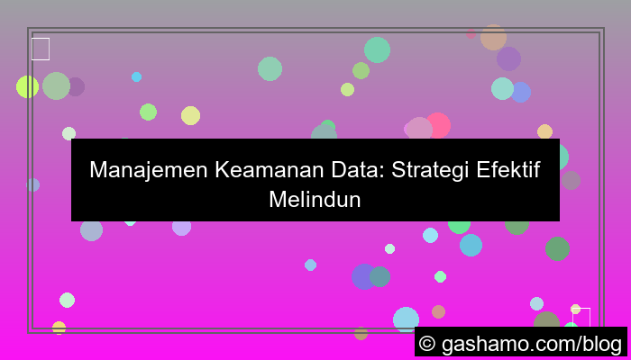 manajemen keamanan data