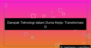 teknologi dalam dunia kerja